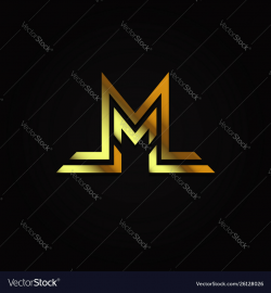 Luxury elegant gold initial letter m logo