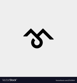 Letter m jm ja monogram logo design minimal icon