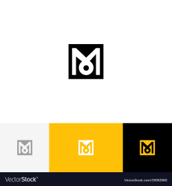 M monogram logo sign from letters m
