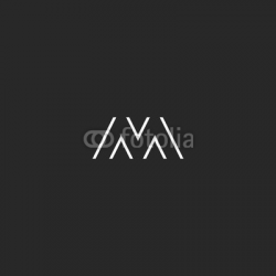 Capital Letter M Logo Simple Thin Line Initial Monogram ...