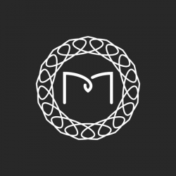 Letter M logo monogram frame, mockup for wedding invitation ...