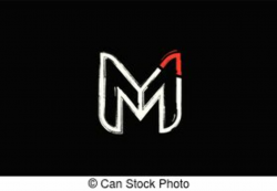 Grunge white red black alphabet letter mh m h logo design ...