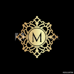 Classic vintage style logo icon golden. Royal hotel ...