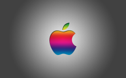 Colorful Apple Logo With Grey Background HD Wallpaper ...