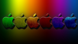 Colorful Apple Mac Logos Background Wallpaper - Wallpaper Stream
