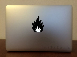 Flame Mac Apple Logo Cover Laptop Vinyl Decal by GRCDecals ...