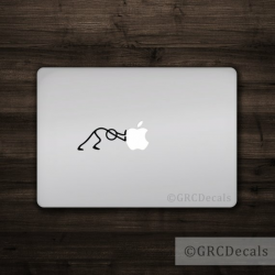 Pushing Stick Figure - Mac Apple Logo Cover Laptop Vinyl ...
