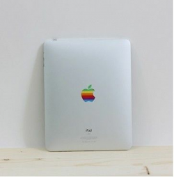 Old school rainbow Mac logo decal / sticker for #iPad or ...