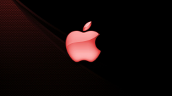 Light Red Apple Mac Logo with Dark Background Wallpaper ...