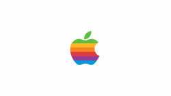 Apple logo rainbow white | wallpaper.sc Desktop