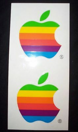 Vintage Apple Mac Computer Rainbow Logo Decal Sticker-Free Shipping | eBay