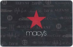 Gift Card: Red star on black background with logos (Macys ...