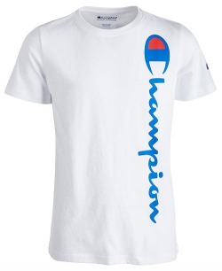 Champion Big Boys Vertical Logo-Print T-Shirt & Reviews ...