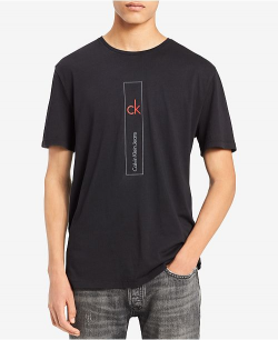 Calvin Klein Jeans Men\'s Vertical Logo-Print T-Shirt ...