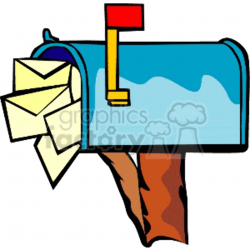 Mailbox stuffed with mail clipart. Royalty-free clipart # 153541