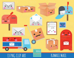 50% SALE MAIL clipart, post office clipart, kawaii clipart ...