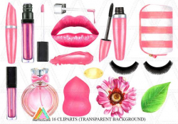Watercolor Makeup Clipart Set Beauty Blog Illustration ...