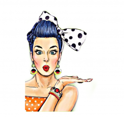 Transparent Girl Putting On Makeup Clipart - Pop Art Woman ...