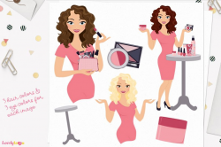 Woman makeup character clip art L099 Dixie
