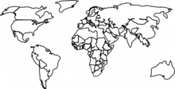 Black White Outline World Map Clip Art at Clker.com - vector ...