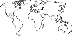 World Map Clipart Black And White