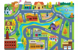 Neighborhood clipart simple road map, Neighborhood simple ...