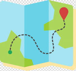 Blue and green map illustration, Cartoon Map Euclidean ...