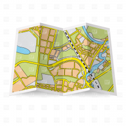 Folded Road Map Clipart