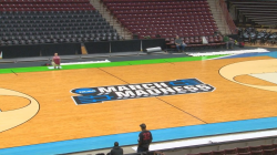 New floor installed at Colonial Life Arena for NCAA Tournament