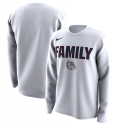 Men\'s Nike White Gonzaga Bulldogs March Madness Family on Court Legend  Basketball Performance Long Sleeve T-Shirt