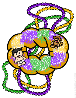 Mardi Gras King Cake Baby Clip Art free image