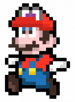 Mario And Cappy - Pixel Super Mario Bros | Transparent PNG ...