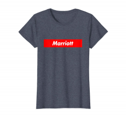 Amazon.com: Marriott Name Red Box Logo Funny T-Shirt: Clothing