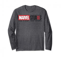 Amazon.com: Marvel Studios First Ten Years Black Logo Long ...
