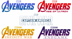 Vector Logos for Avengers 1-4 and Civil War : marvelstudios