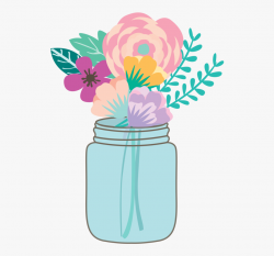 Flowers Clipart Mason Jar - Mason Jars With Flowers Clip Art ...