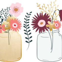 Flowers & Mason Jar Clipart Set ~ Creative Daddy