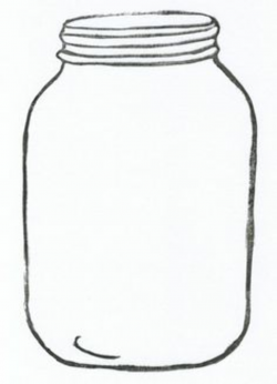Mason jar with flowers clipart black and white mason jar ...