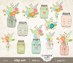 Rustic mason jar clipart - Clip Art Library