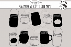 Mason Jar Silhouettes ~ Illustrations ~ Creative Market