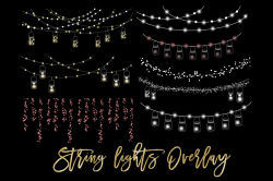 String Lights Clipart, Mason jar Chalkboard Party Lights By ...