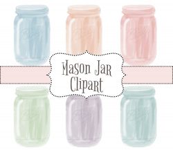 Watercolor Mason Jar clipart, , Wedding Mason Jar clipart ...
