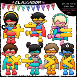 Superhero Math Symbols Clip Art - Math Clip Art