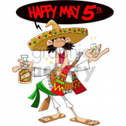 man celebrating cinco de mayo clipart. Royalty-free clipart # 408416