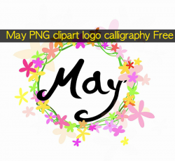 May PNG clipart logo calligraphy, the month of May PNG file all free