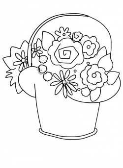 Free Printable Coloring Page | May Day Basket - Clip Art Library