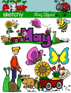 May Clipart / Graphics and Monthly Header | Products | Clip art, Art ...