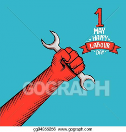 Vector Clipart - 1 may - labour day. vector labour day poster ...