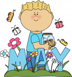 Month Of May Spring Image The Word Surrounded By A Boy clipart free ...