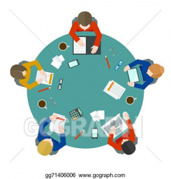Vector Illustration - Business meeting in top view. Stock ...